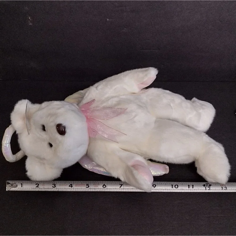 Vintage 1999 Ty Beanie Buddies Halo Angel White Teddy Bear Plush Lovey 14